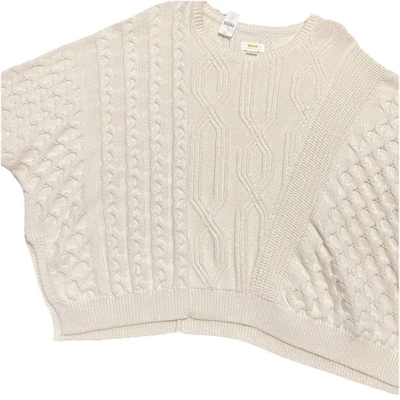 Anthropologie Maeve Oversized Cable Sweater Size XL Preppy Fisherman Academia - Picture 9 of 16